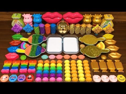 LIVE: Slime Mixing Random Things Into Glossy Slime | RAINBOW vs GOLD Showdown #197