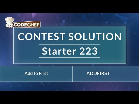 Add to First | ADDFIRST | Starter 223 | CodeChef Official Solution