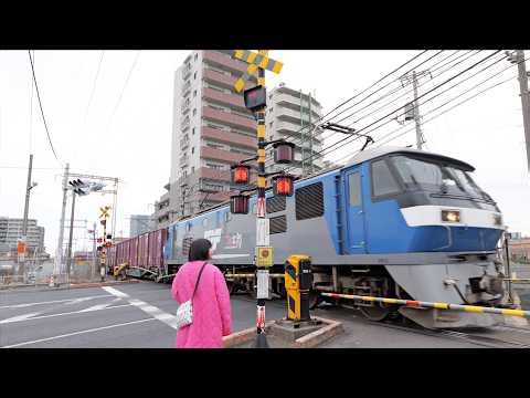新金貨物線の新宿新道踏切 貨物列車のビュースポット巡り