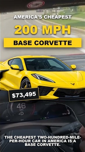 The BASE Corvette Just Hit 200 MPH?! 😳 #corvette #chevrolet #cars