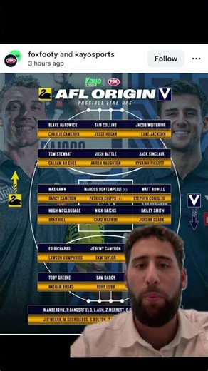 AFL Origin is going to be elite..