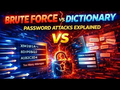 Brute Force vs Dictionary Attack in CyberSecurity | Key Differences Explained | Beginners Guide