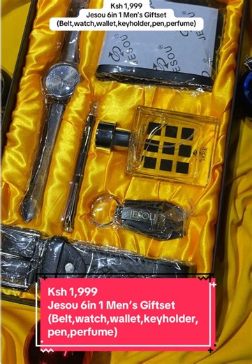 🎁 All-in-one gift upgrade! 👔 Jesou 6-in-1 Men’s Gift Set 💰 Ksh 1,999 ⌚ Watch | 👔 Belt | 👛 Wallet 🔑 Keyholder | 🖊️ Pen | 🌿 Perfume #CalusAccessorieKenya #GadgetsKE #mensgiftset #menswear@West Gifts KE