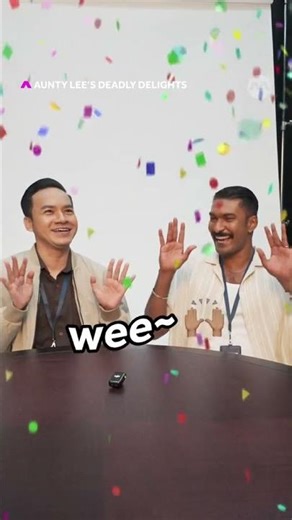 ⬇️ One word = Weee! 🎉 ~ #AuntyLeesDeadlyDelights #mediacorpAuntyLeesDeadlyDelights