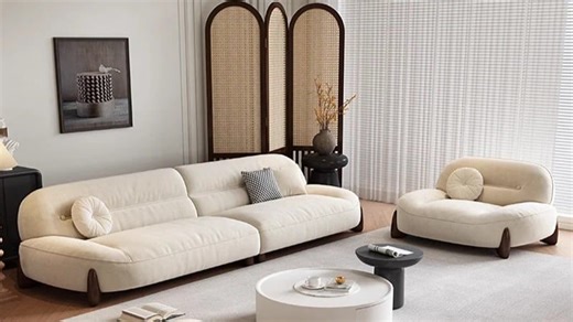 Sallaa Italian Minimalist Light Luxury Cream Sofa