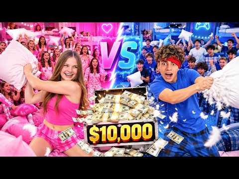 I Became A SLEEPOVER Battle For $10,000! (100 Boys Vs 100 Girls) | Jordan Matter & Royalty Family
