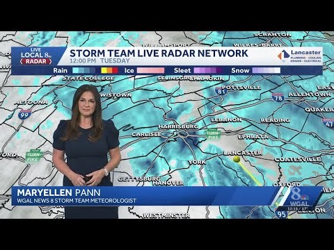 Few showers early afternoon, a better chance for rain tomorrow in south-central Pennsylvania
