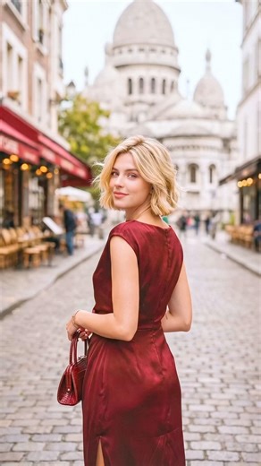 Elegant Burgundy Dress + High Side Slit = The Ultimate Chic Command 🍷🇫🇷 #outfitinspo #ootd