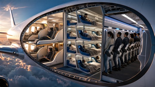 The aircraft seats of tomorrow - private cabins, bunk beds and standing seats