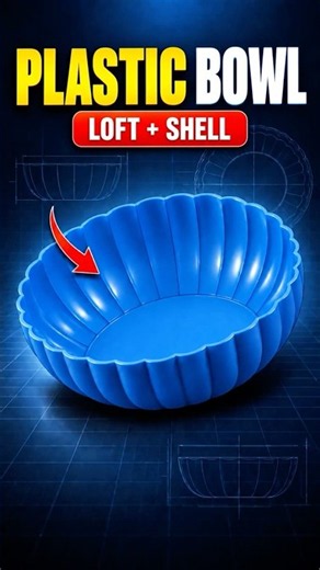 How to Make a Plastic Bowl in SOLIDWORKS | Loft + Shell Tool #shorts