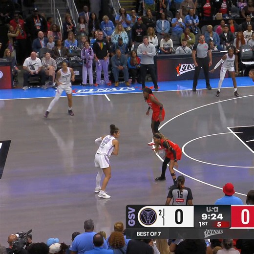 Veronica Burton jumper ➡️ Allisha Gray 3 Game 6 of the WNBA Finals between the Valkyries and the D…
