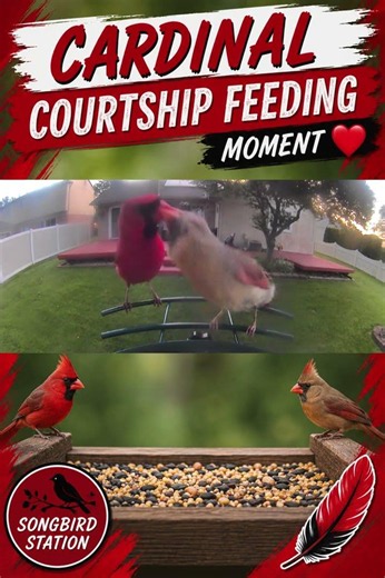 ❤️ Cardinal Courtship Feeding Moment
