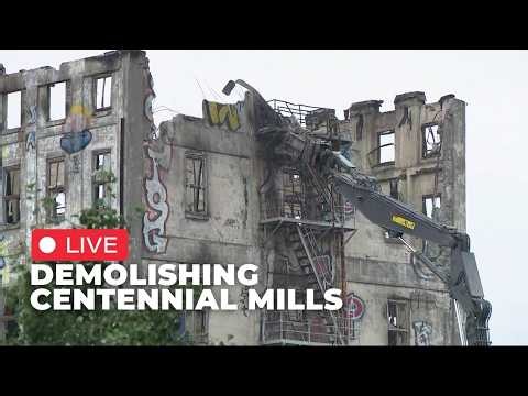 Watch live: Demolition of Centennial Mills now underway