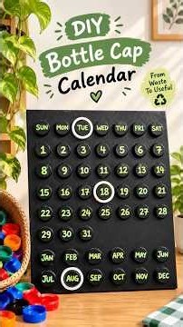 Waste Plastic Bottle Caps से बनाया Amazing Calendar 😍||diy#shorts #trending #craft #diy #trashfree