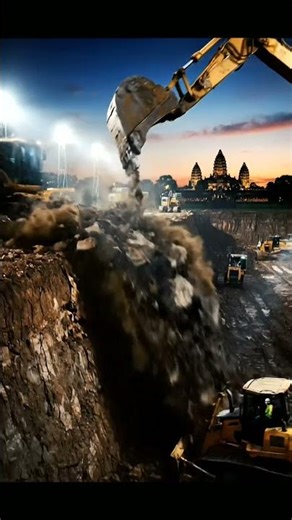 EPIC Excavator Dump Goes WRONG! 😱 Close Call at Construction Site!