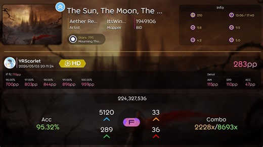 【osu!】失败记录 日月星13:06/17:40 fail