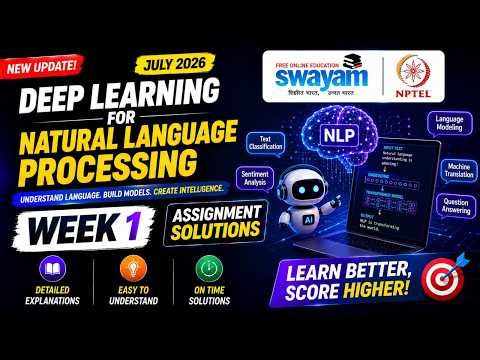 Deep Learning for Natural Language Processing Week 1 Assignment Answers 2026 | NPTEL July 2026