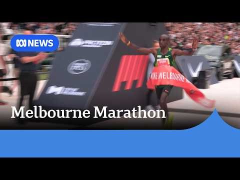 Eliud Kipchoge sets Melbourne Marathon record, Camille French wins women's race | ABC NEWS