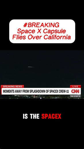 Elex Michaelson on Instagram: "🚀 AMAZING! @spacex dragon capsule flew over our @cnn studios during our live coverage of its return to Earth. That opening shot was captured by our roof camera, with some expert camera work by our technical team. The landing was perfect…but a month earlier than expected…due to a medical issue from a crew member. Let’s hope that person is OK. 👏 Job well done by @nasa & Space X tonight and a thanks to everyone who watched our 4-hour live edition of @cnnthestoryis t