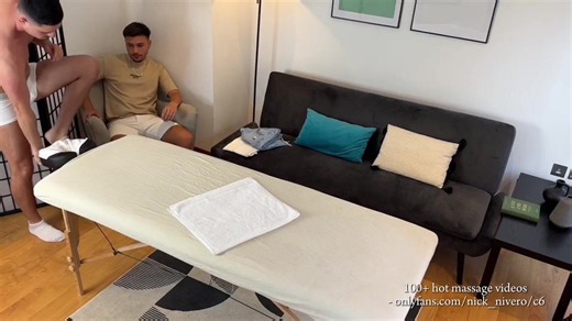 Hot massage turns into hard rough gay threesome with prostate play