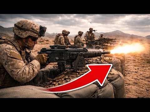 U.S. Marines Test-Fire the M2A1 .50-Caliber Heavy Machine Gun