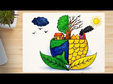 World Environment Day Poster Drawing | Save Earth day Drawing | Easy Environment Day Drawing ideas