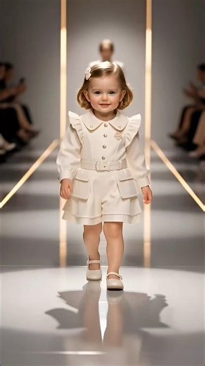 Adorable Little Girl Catwalk Walk 💖 | Kids Fashion Show | Cute Runway Video #shorts