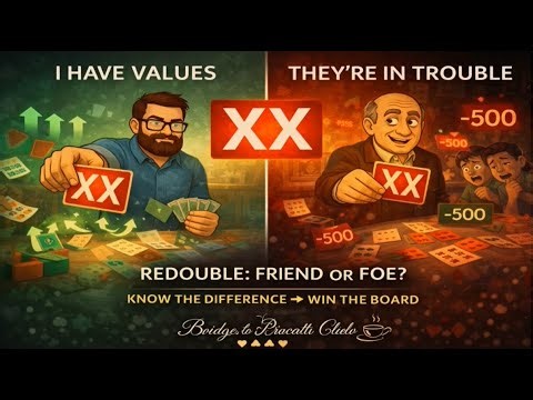 Bridge Learning (27) - Redoubles in Practice: Strength, Penalty, and Judgment #bidding