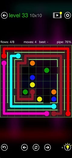 Flow Free - Walls - Courtyard Spin - Level 33 (10x10)