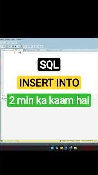 SQL INSERT for youo