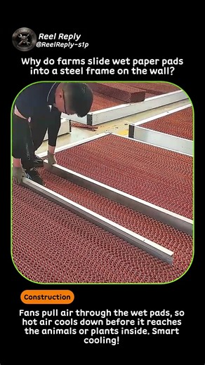 Smart Cooling Pad Wall Keeps Farms Cool #worker #process #construction #farming #engineering