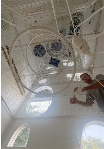 Multi-level loft transformation🔥 This is our most viral project we’ve ever posted and one of our favorite designs to date🕸️ #treenet #loft #loftdesign #handwoven #homedesign