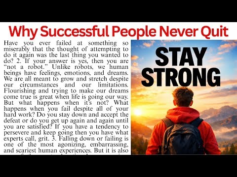 How to Stay Motivated | Grit, Mindset & Motivation | Reading Comprehension Passage