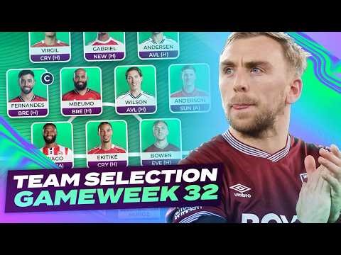 🌍 754 OVERALL RANK 🔥 FPL TEAM SELECTION GAMEWEEK 32 🔥 | Fantasy Premier League Tips 2025/26