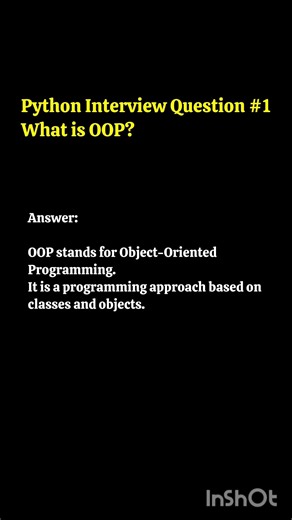 Python OOPs Interview Questions for Freshers Part 1 #python #oops #coding