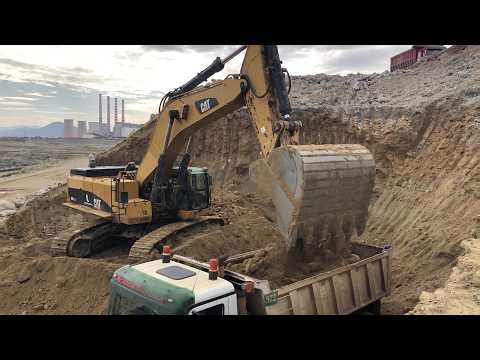 The CAT 385C Working the Double Bench at the Mine - Sotiriadis/Labrianidis Mining