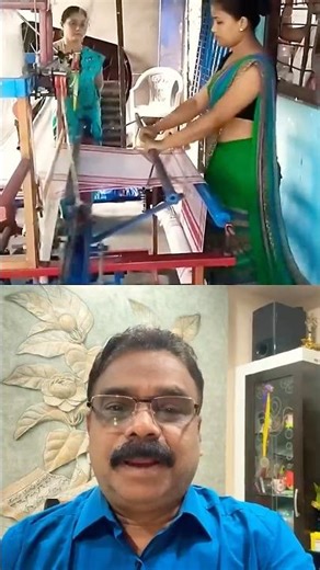 DIY💥Super Handlooms Machine🔥കൈത്തറി നെയ്യൽ💯✅ #handloom #weaving #ytshort