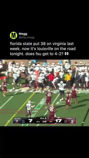FSU at Louisville tonight. Does FSU get to 4-2? 👀