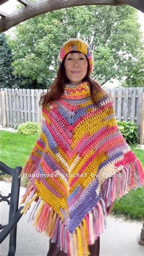 Cozy Winter Poncho Set in Limited-Edition Yarn ✨ #crochet