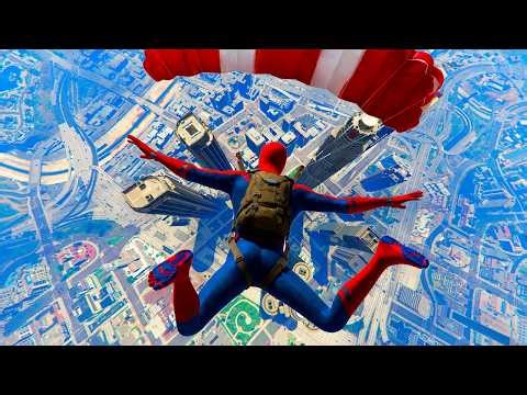 GTA 5 Epic Ragdolls And Fails 22 / (Spiderman Crazy Parachute Fails)