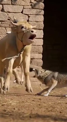 Wolves Attacked a Cow… But the Farmer Came Just in Time to Save It #wildlife #farming #nature