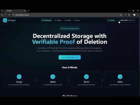 Decentralized Data Storage using Blockchain with Proof Of Deletion