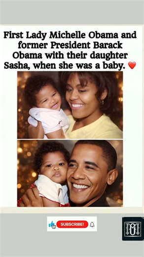 Baby Sasha with Barack & Michelle Obama — a first family memory ❤️. #subscribe #shorts