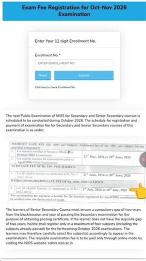 NIOS October 2026 Exam Form Big Update! Last Date, Fees, & Step-by-Step Apply Process 😱