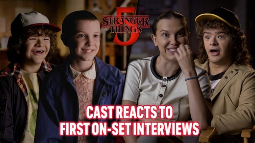 Stranger Things Cast Reacts to Their First On-Set Interviews