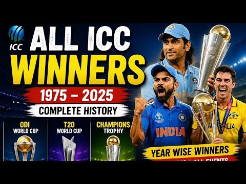 Every ICC Tournament Winner Ever | World Cup, T20 & Champions Trophy