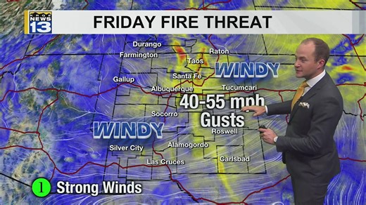 30 to 55 mph wind gusts possible across New Mexico Friday afternoon