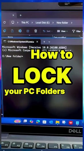 Lock Any Folder Using CMD 🔒 | Windows Trick#CMD #Windows