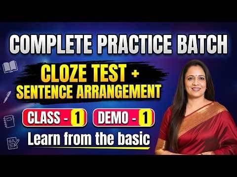 Cloze Test + Sentence Arrangement | Complete Practice Batch | English With Rani Ma'am
