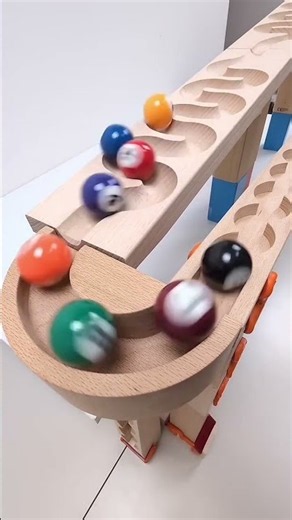 marble Run Race #122 Wooden Wave CourseColorful Marbles #marblerun#marblerunrace#games